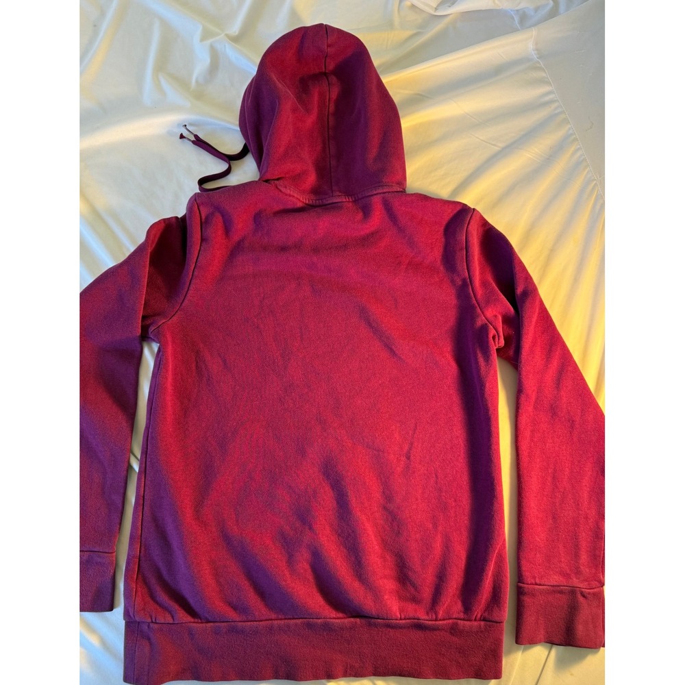 Adidas Women's Leopard Print Logo Hoodie Berry Purple Pullover Sweatshirt Small - Picture 6 of 6